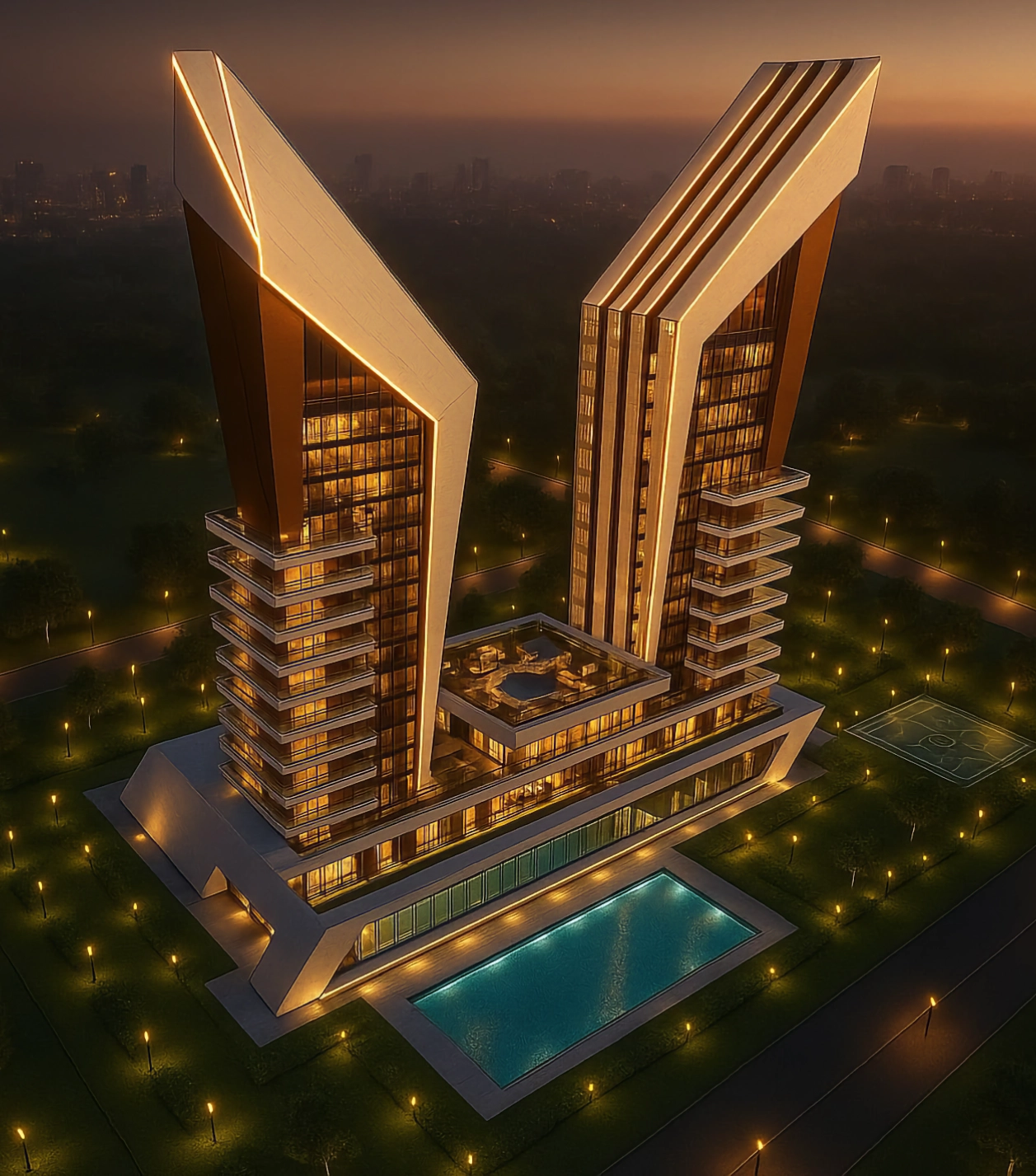 Interior de um projeto residencial de luxo da MM Arquitetura